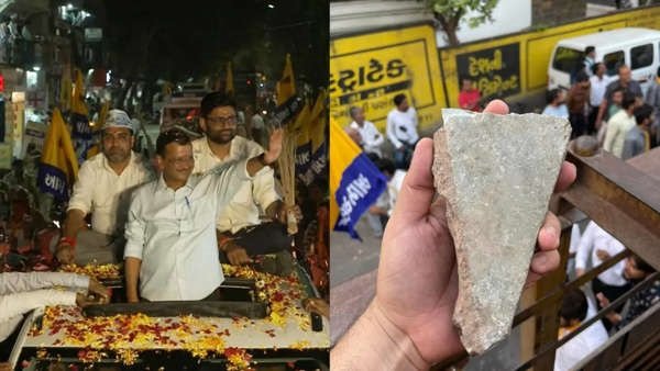 Stone Pelting: सूरत में अरविंद केजरीवाल के रोड शो में पत्थरबाजी