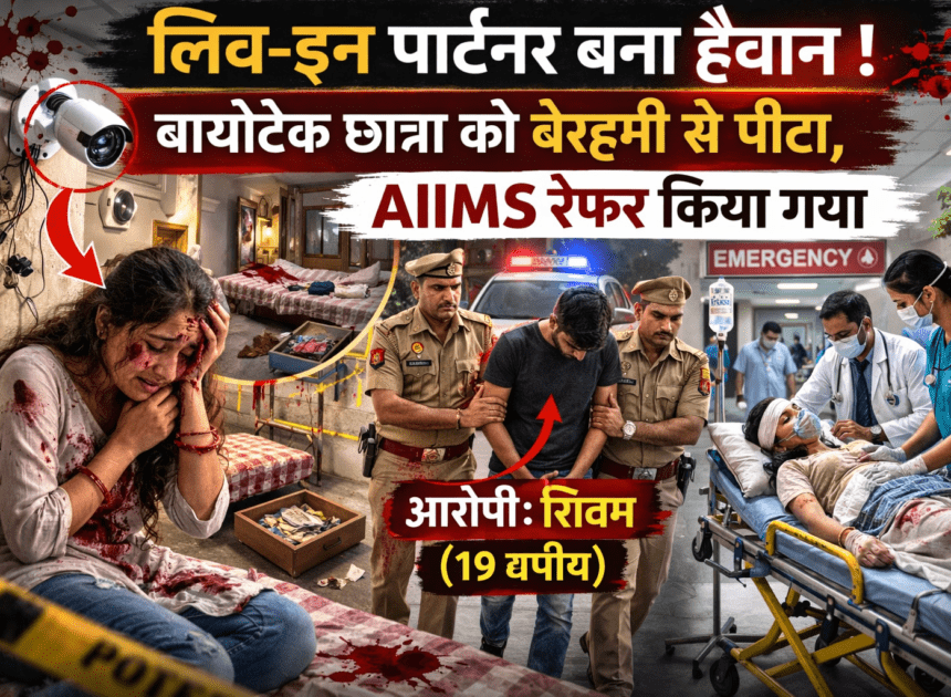 Live-in Partner Assault: गुरुग्राम में लिव-इन पार्टनर की हैवानियत: बायोटेक छात्रा को बेरहमी से पीटा, AIIMS रेफर