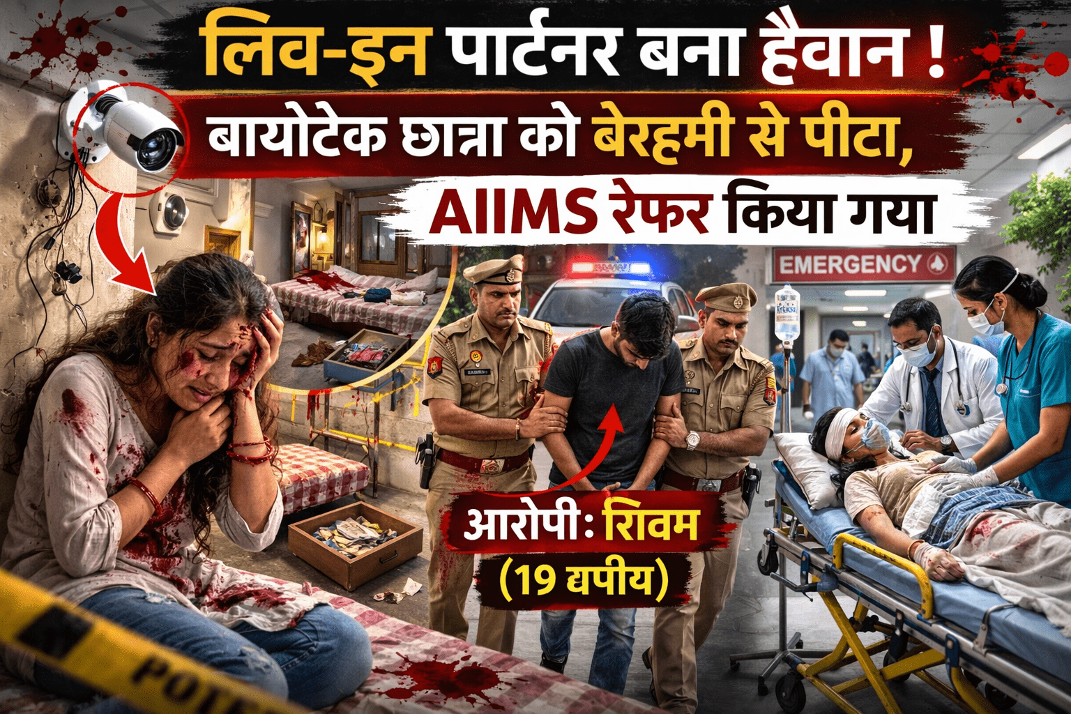 Live-in Partner Assault: गुरुग्राम में लिव-इन पार्टनर की हैवानियत: बायोटेक छात्रा को बेरहमी से पीटा, AIIMS रेफर